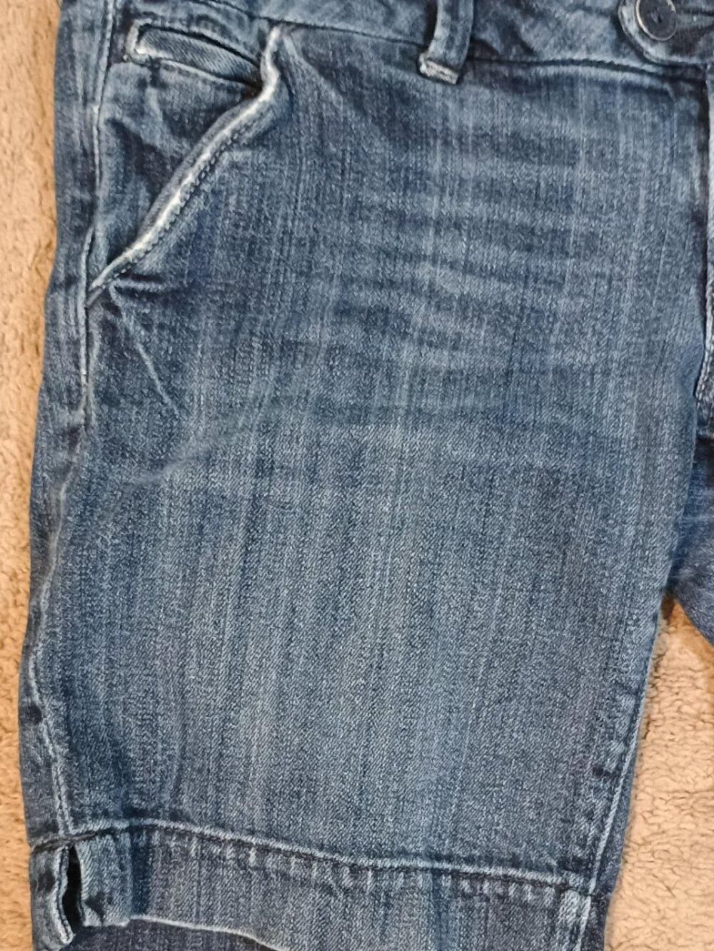 American Eagle/Denim Bermuda Shorts/Women 6 Medium Wash Y2K Double Button Preppy - Picture 3 of 8